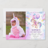 Magische Einhörner Lila Geburtstagsparty Einladung (Vorderseite)
