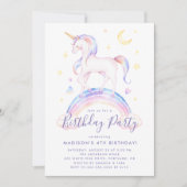 Magische Einhörner Lila Geburtstagsparty Einladung (Vorderseite)