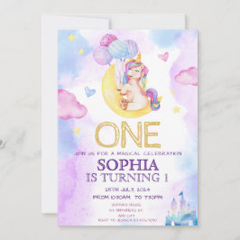 Magische Einhörner Lila Geburtstagsparty Einladung