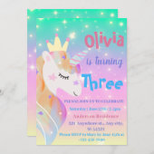 Magische Einhörner Lila Geburtstagsparty Einladung (Vorne/Hinten)