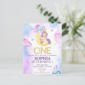 Magische Einhörner Lila Geburtstagsparty Postkarte (Stehend Vorderseite)