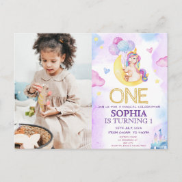 Magische Einhörner Lila Geburtstagsparty Postkarte