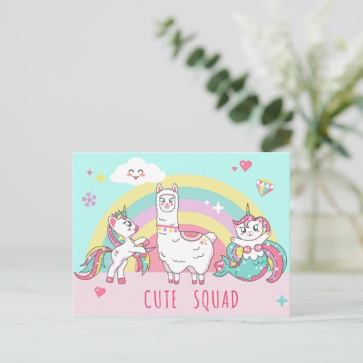 Magische Einhörner Postkarte (Stehend Vorderseite)