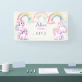 Magische Einhörner und Regenbogen Aquarellfarben G Banner (Messe)