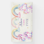 Magische Einhörner und Regenbogen Aquarellfarben G Banner (Vertikal)