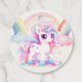 Magische Einhörner und Regenbogen Aquarellfarben G Geschenkanhänger (Rückseite)