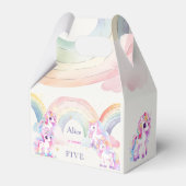 Magische Einhörner und Regenbogen Aquarellfarben G Geschenkschachtel (Rückseite)