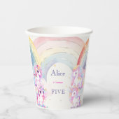 Magische Einhörner und Regenbogen Aquarellfarben G Pappbecher (Vorderseite)