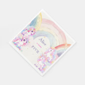 Magische Einhörner und Regenbogen Aquarellfarben G Serviette (Ecke)