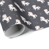 Magische Einhörner: Vintag rosa Mane. Geschenkpapier (Rolleneckpunkt)