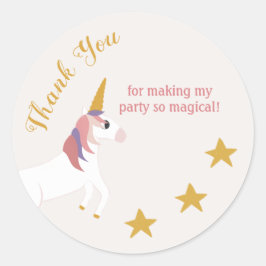 Magische Einhorngelbe Sterne Runder Aufkleber