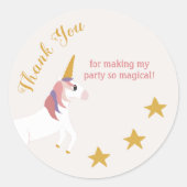 Magische Einhorngelbe Sterne Runder Aufkleber (Vorderseite)