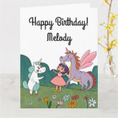 Magische Einhornkarte Karte (Gelbe Blume)