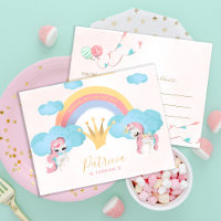 Magische Einhornmädchen in Rosa und Gold Geburtsta