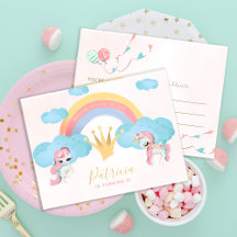 Magische Einhornmädchen in Rosa und Gold Geburtsta