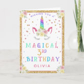 Magische Einhornmädchen jeden Geburtstag Karte (Vorderseite)