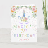 Magische Einhornmädchen jeden Geburtstag Karte (Vorderseite)