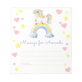 magische Einhornnachricht Geburtstagszeit Kapsel Notizblock