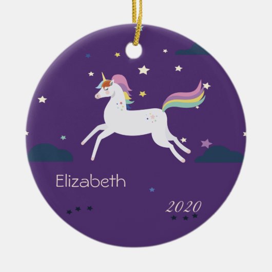 Magische Einhornstars, Wolken Keramik Ornament (Vorne)