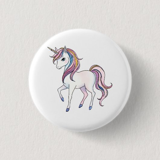 Magische Einhornträume - Whimsical Fantasy Design Button (Vorderseite)