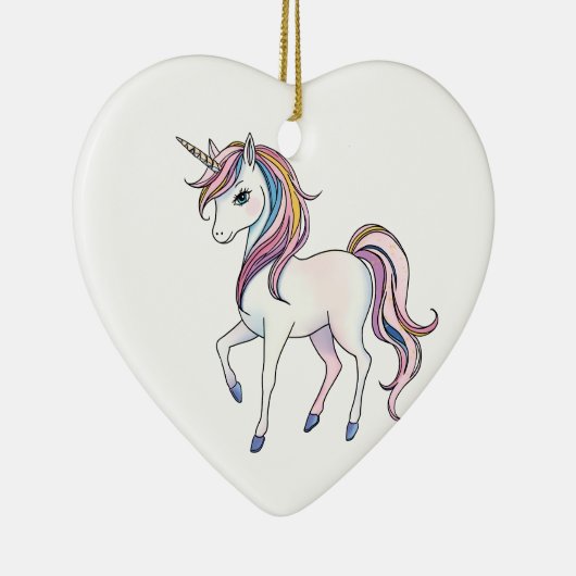 Magische Einhornträume - Whimsical Fantasy Design Keramik Ornament (Rechts)