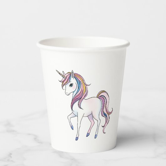 Magische Einhornträume - Whimsical Fantasy Design Pappbecher (Rückseite)