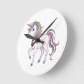 Magische Einhornträume - Whimsical Fantasy Design Runde Wanduhr (Winkel)