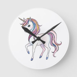 Magische Einhornträume - Whimsical Fantasy Design Runde Wanduhr