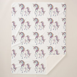 Magische Einhornträume - Whimsical Fantasy Design Sherpadecke