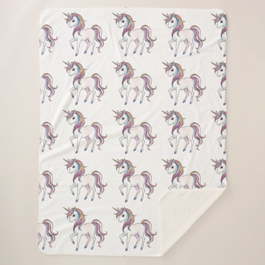 Magische Einhornträume - Whimsical Fantasy Design Sherpadecke (Vorderseite)