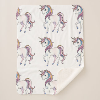 Magische Einhornträume - Whimsical Fantasy Design Sherpadecke