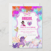 Magische Einladung - Glitzer mit Violett und Rosa (Vorderseite)