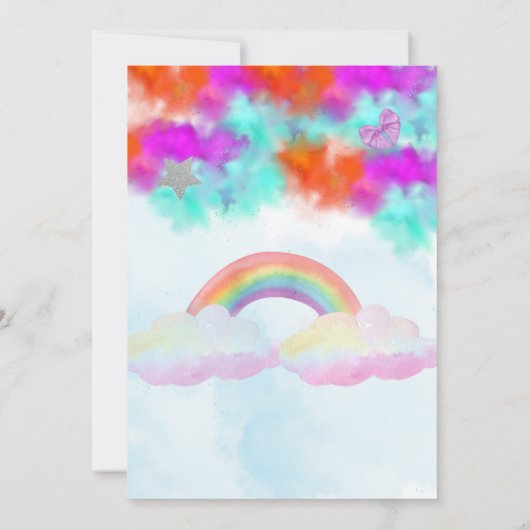 Magische Einladung - Glitzer mit Violett und Rosa (Rückseite)