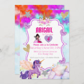 Magische Einladung - Glitzer mit Violett und Rosa (Vorne/Hinten)