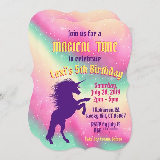 Magische Einladung zum Geburtstag (Vorne/Hinten)