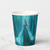 Magische Eiskönigin Winter Weihnachten Pappbecher (Rückseite)