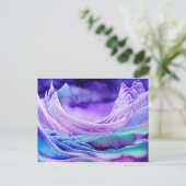 Magische Eismeere Digitale Kunst Postkarte (Stehend Vorderseite)