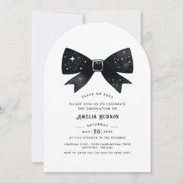 Magische Elegante Black Bow Arch Graduation Party Einladung