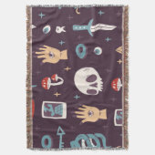 Magische Elemente: Schädel, Tarot nahtlos Decke (Vorderseite Vertikal)