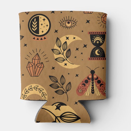 Magische Elemente: Verzaubertes, nahtloses Muster Dosenkühler (Rückseite)