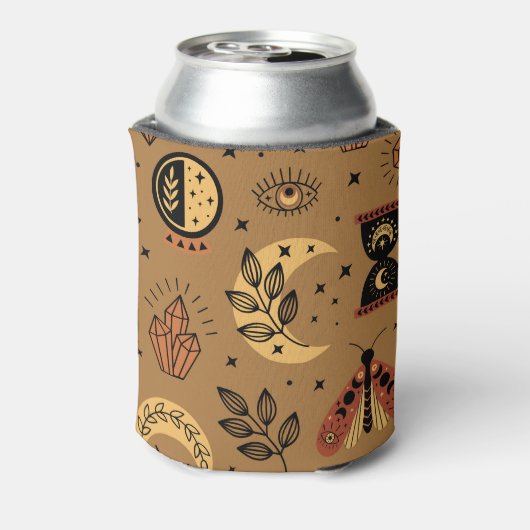 Magische Elemente: Verzaubertes, nahtloses Muster Dosenkühler (Kanne Rückseite)