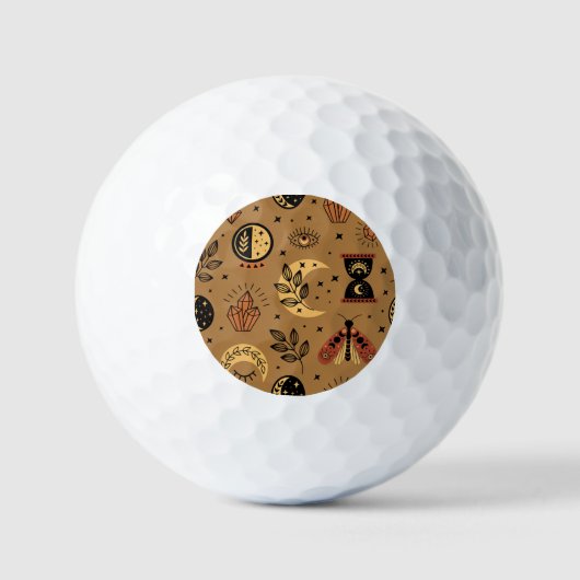 Magische Elemente: Verzaubertes, nahtloses Muster Golfball (Vorderseite)