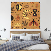 Magische Elemente: Verzaubertes, nahtloses Muster Leinwanddruck (Insitu (Schlafzimmer))