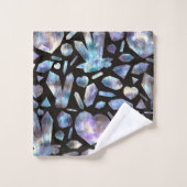 Magische Energiekristalle Rainbow-Kristallgesteine Badhandtuch Set (Waschlappen)