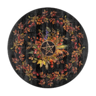 Magische Ernte mit Pentagramm-Monogramm Schneidebrett