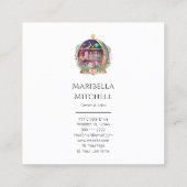 Magische Essenzielle Öle Apotheke Yoga Kristalle Quadratische Visitenkarte (Rückseite)