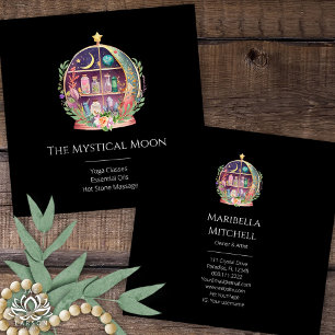 Magische Essenzielle Öle Apotheke Yoga Kristalle Quadratische Visitenkarte