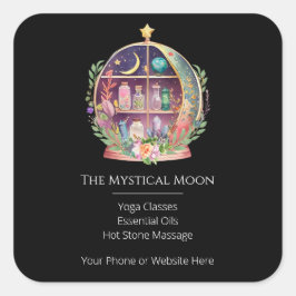 Magische Essenzielle Öle Apotheke Yoga Kristalle Quadratischer Aufkleber