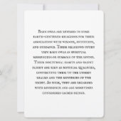 Magische Eule-Informationskarte Einladung (Rückseite)