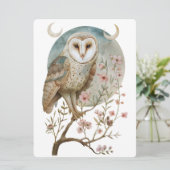 Magische Eule-Informationskarte Einladung (Stehend Vorderseite)